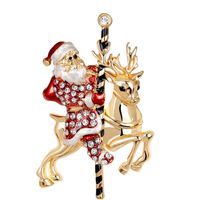 Fashion Santa Claus Star Elk Alloy Plating Rhinestones Women's Brooches sku image 19