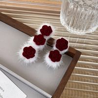 Fashion Flower Flannel Handmade Hair Clip 1 Piece main image 5