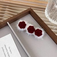 Fashion Flower Flannel Handmade Hair Clip 1 Piece sku image 2