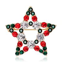 Fashion Santa Claus Star Elk Alloy Plating Rhinestones Women's Brooches sku image 2