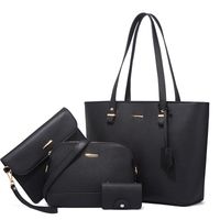 Women's Medium All Seasons Pu Leather Solid Color Fashion Square Zipper Bag Sets sku image 3