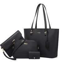 Femmes Moyen Toutes Les Saisons Faux Cuir Couleur Unie Mode Carré Fermeture Éclair Ensembles De Sacs sku image 3