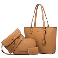 Women's Medium All Seasons Pu Leather Solid Color Fashion Square Zipper Bag Sets sku image 5