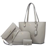 Women's Medium All Seasons Pu Leather Solid Color Fashion Square Zipper Bag Sets sku image 4