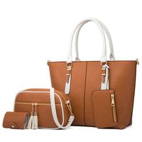 Women's Large All Seasons Pu Leather Solid Color Fashion Bucket Zipper Bag Sets sku image 3