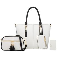 Women's Large All Seasons Pu Leather Solid Color Fashion Bucket Zipper Bag Sets main image 2
