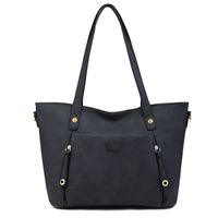 Women's Large All Seasons Pu Leather Solid Color Fashion Square Zipper Tote Bag sku image 4