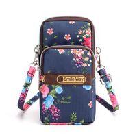 Women's Small Nylon Flower Fashion Square Zipper Crossbody Bag sku image 4