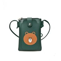 Women's Mini Pu Leather Little Bear Cute Square Magnetic Buckle Crossbody Bag sku image 2