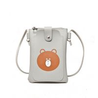 Women's Mini Pu Leather Little Bear Cute Square Magnetic Buckle Crossbody Bag sku image 1