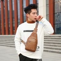 Men's Fashion Solid Color Pu Leather Waist Bags main image 5
