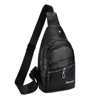 Men's Fashion Solid Color Pu Leather Waist Bags sku image 4