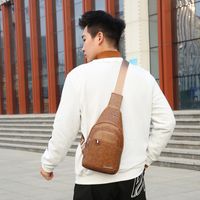 Men's Fashion Solid Color Pu Leather Waist Bags main image 3