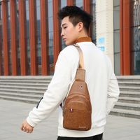 Men's Fashion Solid Color Pu Leather Waist Bags main image 2