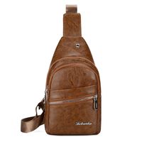 Hombres Moda Color Sólido Cuero Sintético Bolsos De Cintura sku image 5