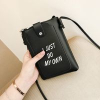 Women's Mini Pu Leather Letter Fashion Square Magnetic Buckle Crossbody Bag sku image 3