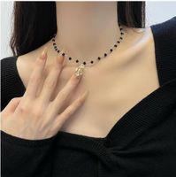 Fashion Heart Shape Butterfly Alloy Pearl Plating Women's Layered Necklaces Pendant Necklace 1 Piece sku image 38