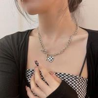 Fashion Heart Shape Butterfly Alloy Pearl Plating Women's Layered Necklaces Pendant Necklace 1 Piece sku image 18