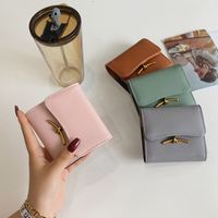 Women's Solid Color Pu Leather Magnetic Buckle Wallets main image 4
