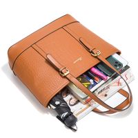 Women's Large All Seasons Pu Leather Solid Color Fashion Square Zipper Bag Sets main image 5