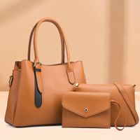 Women's Medium All Seasons Pu Leather Solid Color Fashion Square Zipper Bag Sets main image 1