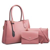 Women's Medium All Seasons Pu Leather Solid Color Fashion Square Zipper Bag Sets main image 4