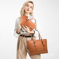 Women's Large All Seasons Pu Leather Solid Color Fashion Square Zipper Bag Sets main image 3