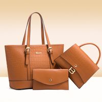 Women's Large All Seasons Pu Leather Solid Color Fashion Square Zipper Bag Sets main image 6