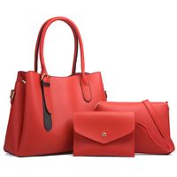 Women's Medium All Seasons Pu Leather Solid Color Fashion Square Zipper Bag Sets main image 2