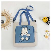 Kid's Large Spring&summer Canvas Animal Cute Square Zipper Tote Bag sku image 4