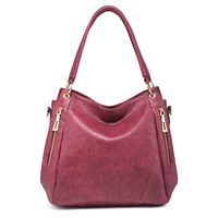 Women's Medium All Seasons Pu Leather Solid Color Fashion Square Zipper Tote Bag sku image 4