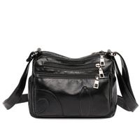 Women's Medium Pu Leather Solid Color Fashion Square Zipper Crossbody Bag sku image 2