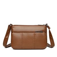 Women's Small Pu Leather Solid Color Vintage Style Square Zipper Crossbody Bag main image 5