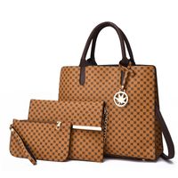 Women's Large All Seasons Pu Leather Geometric Vintage Style Square Zipper Bag Sets sku image 2