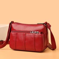 Women's Small Pu Leather Solid Color Vintage Style Square Zipper Crossbody Bag main image 6
