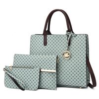 Women's Large All Seasons Pu Leather Geometric Vintage Style Square Zipper Bag Sets sku image 3