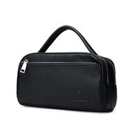Men's Large Spring&summer Leather Solid Color Fashion Shell Zipper Handbag main image 4
