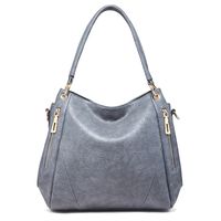 Women's Medium All Seasons Pu Leather Solid Color Fashion Square Zipper Tote Bag sku image 5