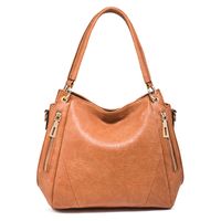 Women's Medium All Seasons Pu Leather Solid Color Fashion Square Zipper Tote Bag sku image 6