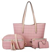 Women's Medium All Seasons Pu Leather Solid Color Fashion Square Zipper Bag Sets sku image 6