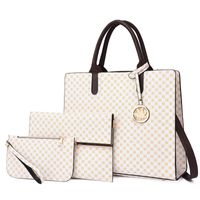 Women's Large All Seasons Pu Leather Geometric Vintage Style Square Zipper Bag Sets sku image 1
