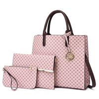 Femmes Grande Toutes Les Saisons Faux Cuir Géométrique Style Vintage Carré Fermeture Éclair Ensembles De Sacs main image 2