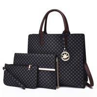 Women's Large All Seasons Pu Leather Geometric Vintage Style Square Zipper Bag Sets sku image 4