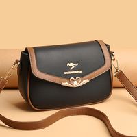 Women's Medium Pu Leather Solid Color Vintage Style Square Flip Cover Crossbody Bag main image 1