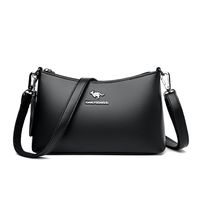 Women's Medium Pu Leather Solid Color Vintage Style Square Zipper Crossbody Bag sku image 1