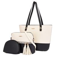 Women's Large All Seasons Pu Leather Color Block Fashion Square Zipper Bag Sets main image 4