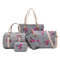 Women's Large All Seasons Pu Leather Flower Fashion Square Zipper Bag Sets main image 5
