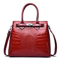 Women's Medium Autumn Pu Leather Solid Color Vintage Style Square Lock Clasp Tote Bag main image 5