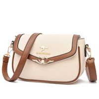 Women's Medium Pu Leather Solid Color Vintage Style Square Flip Cover Crossbody Bag main image 2