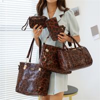 Women's Large All Seasons Pu Leather Leopard Vintage Style Square Zipper Bag Sets main image 6